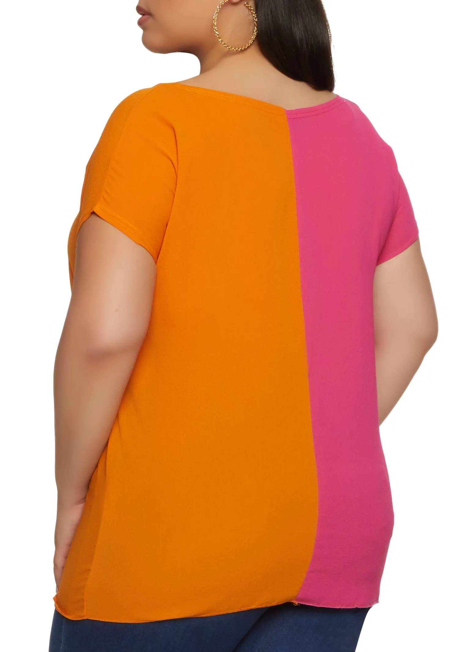 Plus Size Color Block Twist Front Top sold by Rainbow product image thumbnail 2