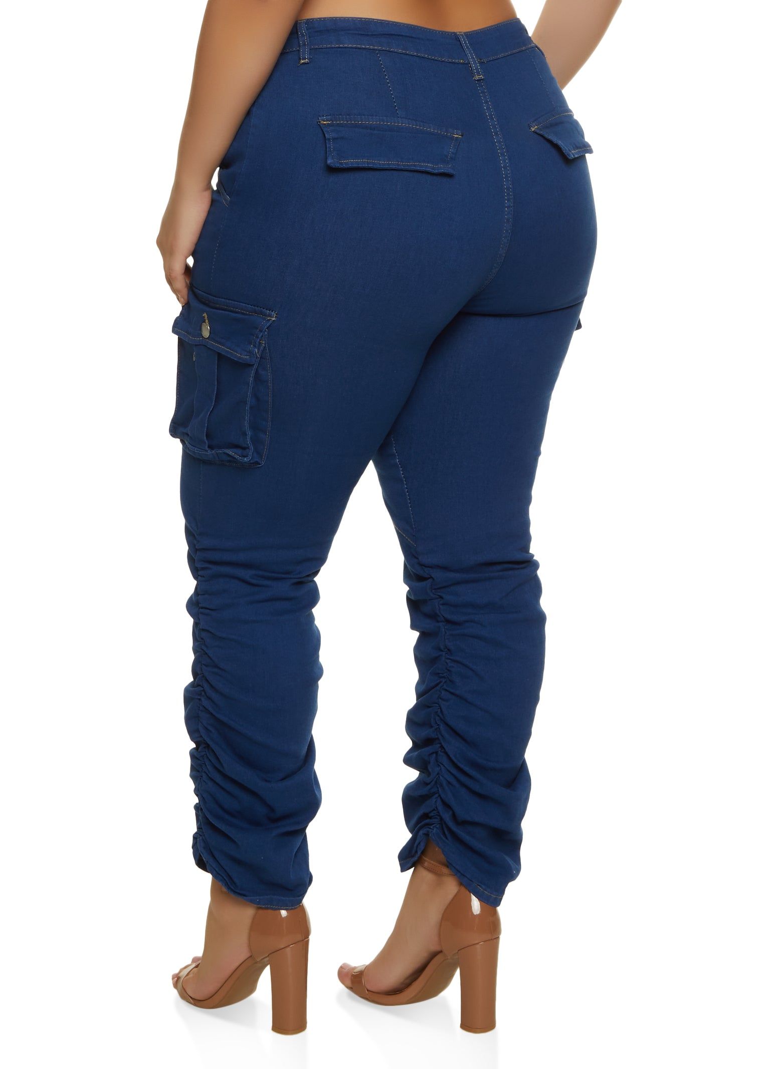 Plus Size Cargo Pocket Stacked Skinny Jeans sold by Rainbow product image thumbnail 3