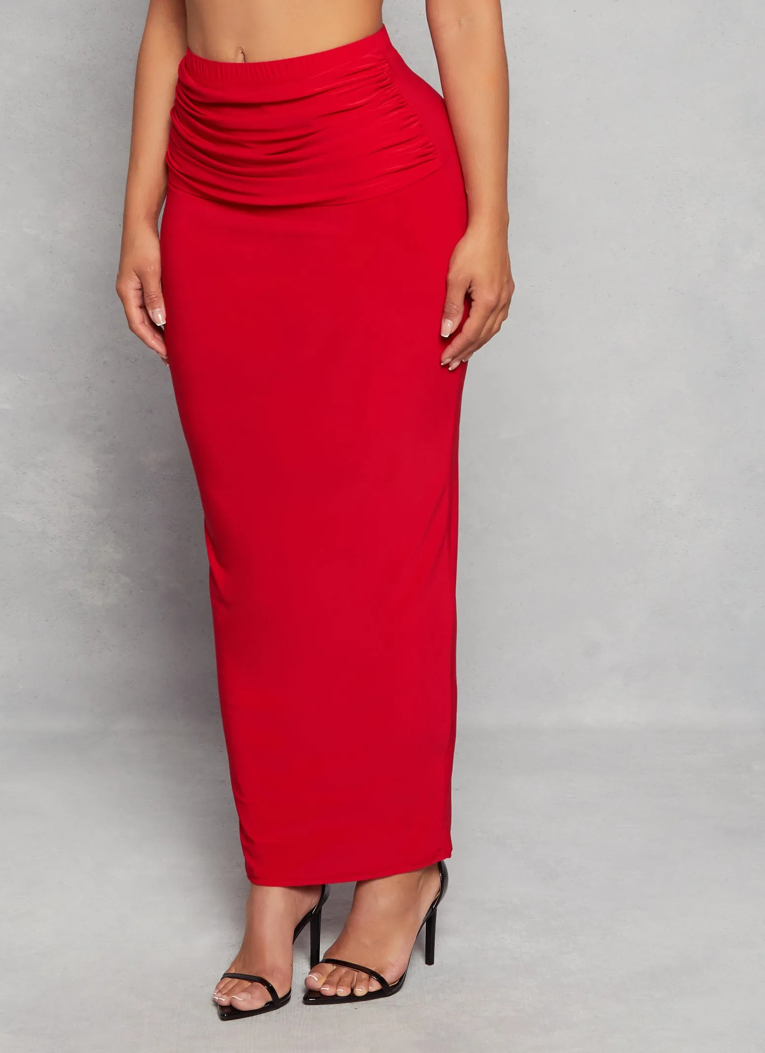 Ruched Waist Maxi Pencil Skirt sold by Rainbow product image thumbnail 2