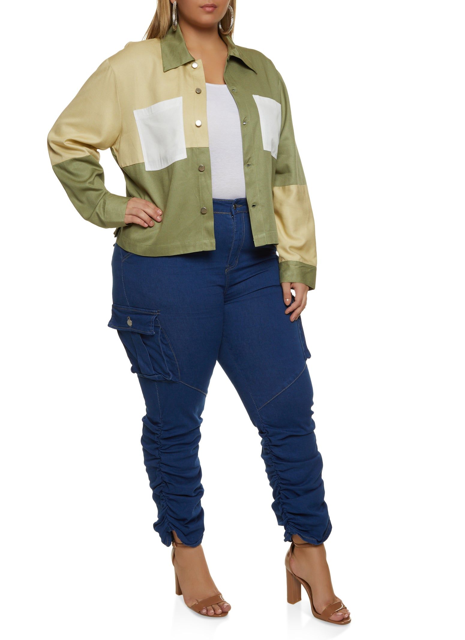 Plus Size Cargo Pocket Stacked Skinny Jeans sold by Rainbow product image thumbnail 2