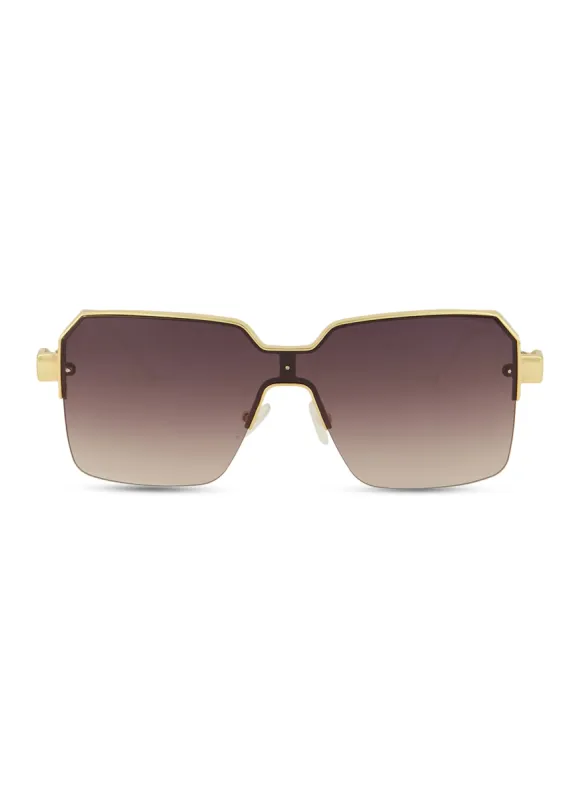 Metallic Detail Ombre Lens Sunglasses sold by Rainbow