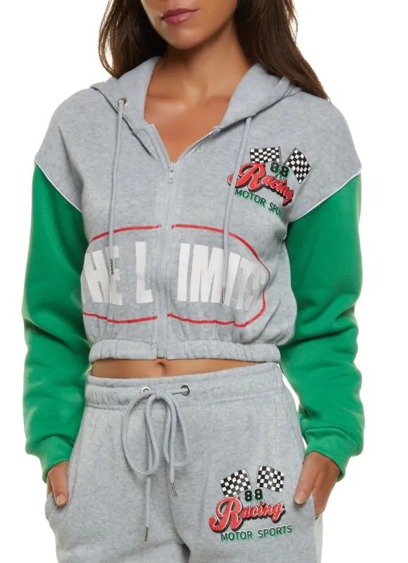 Racing Motor Sports Graphic Zip Front Hoodie sold by Rainbow