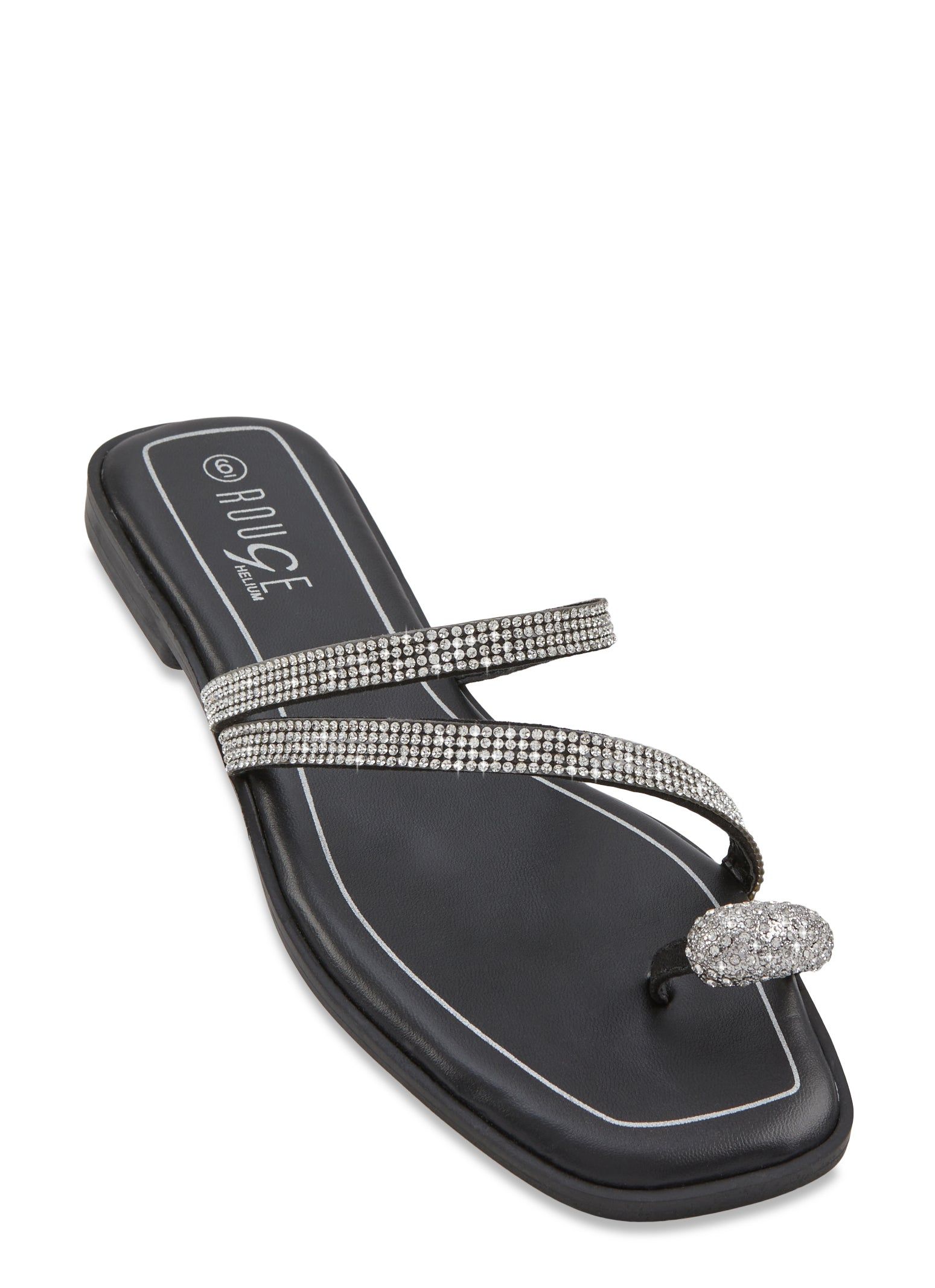 Rhinestone Strap Toe Loop Sandals sold by Rainbow
