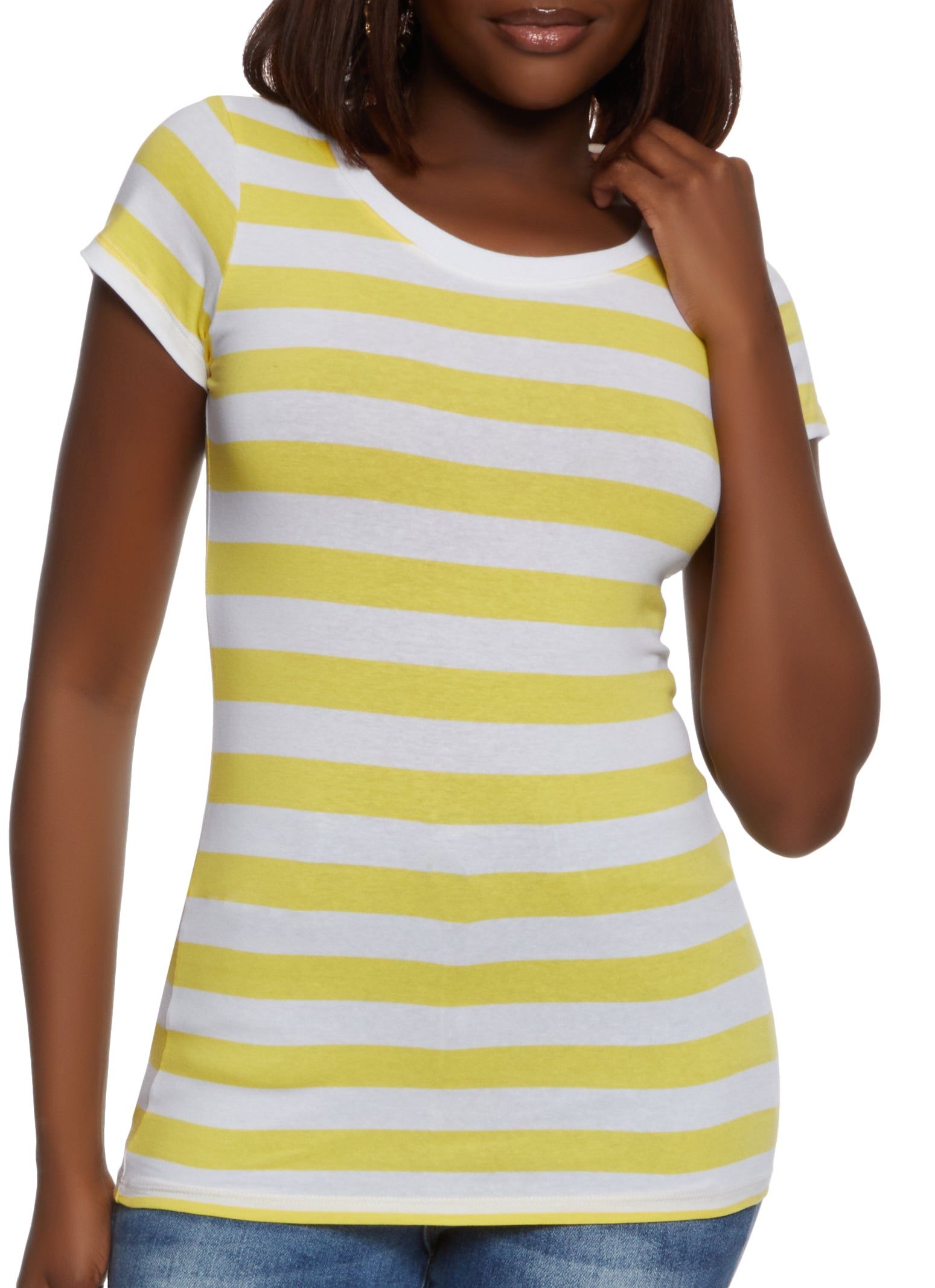 Striped Crew Neck Tee sold by Rainbow