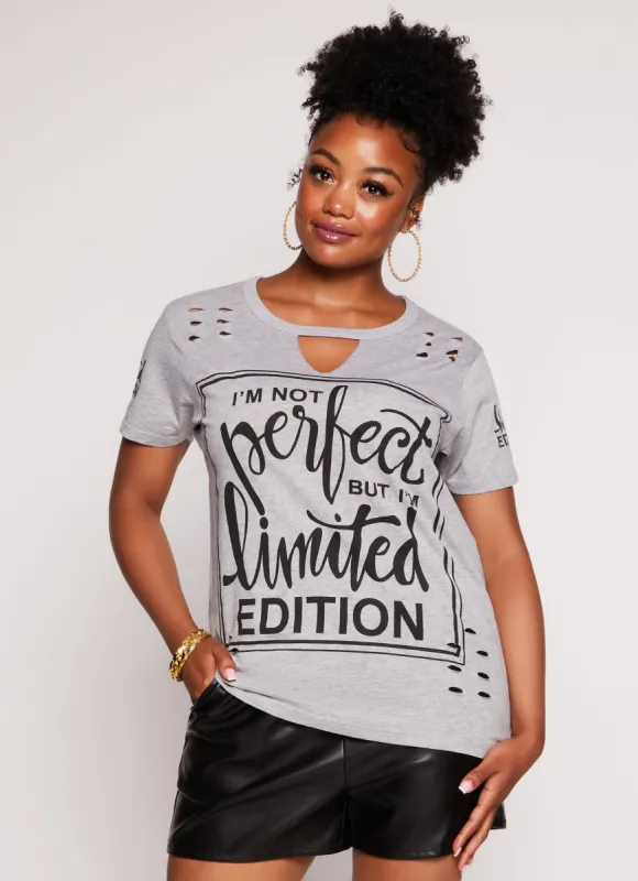 Plus Size Im Not Perfect But Im Limited Edition Graphic Tee sold by Rainbow