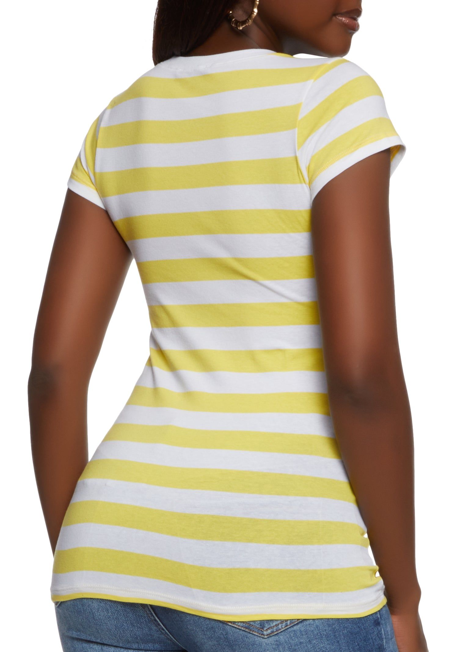 Striped Crew Neck Tee sold by Rainbow product image thumbnail 2