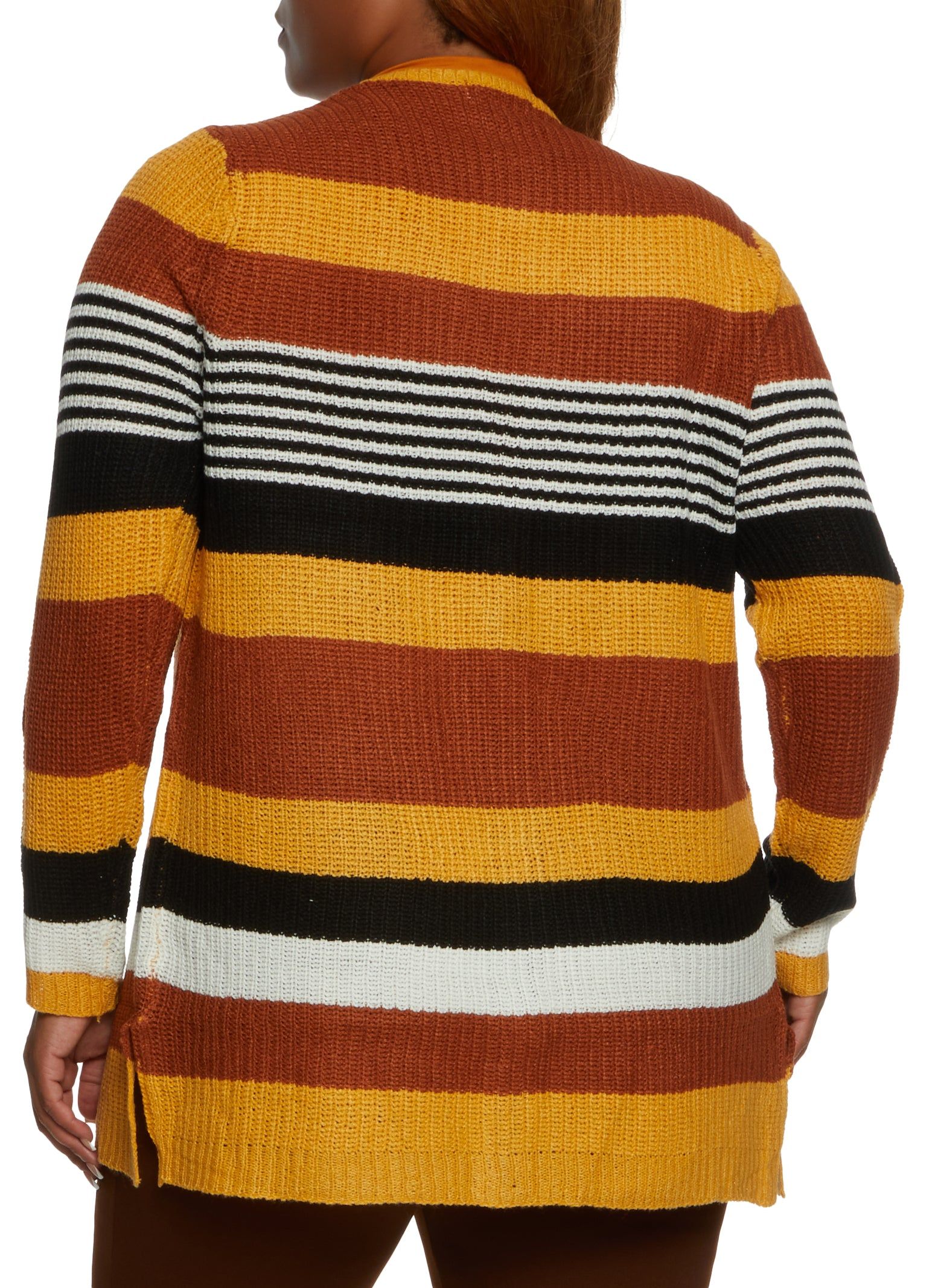 Plus Size Stripe Patterned Knit Cardigan sold by Rainbow product image thumbnail 2