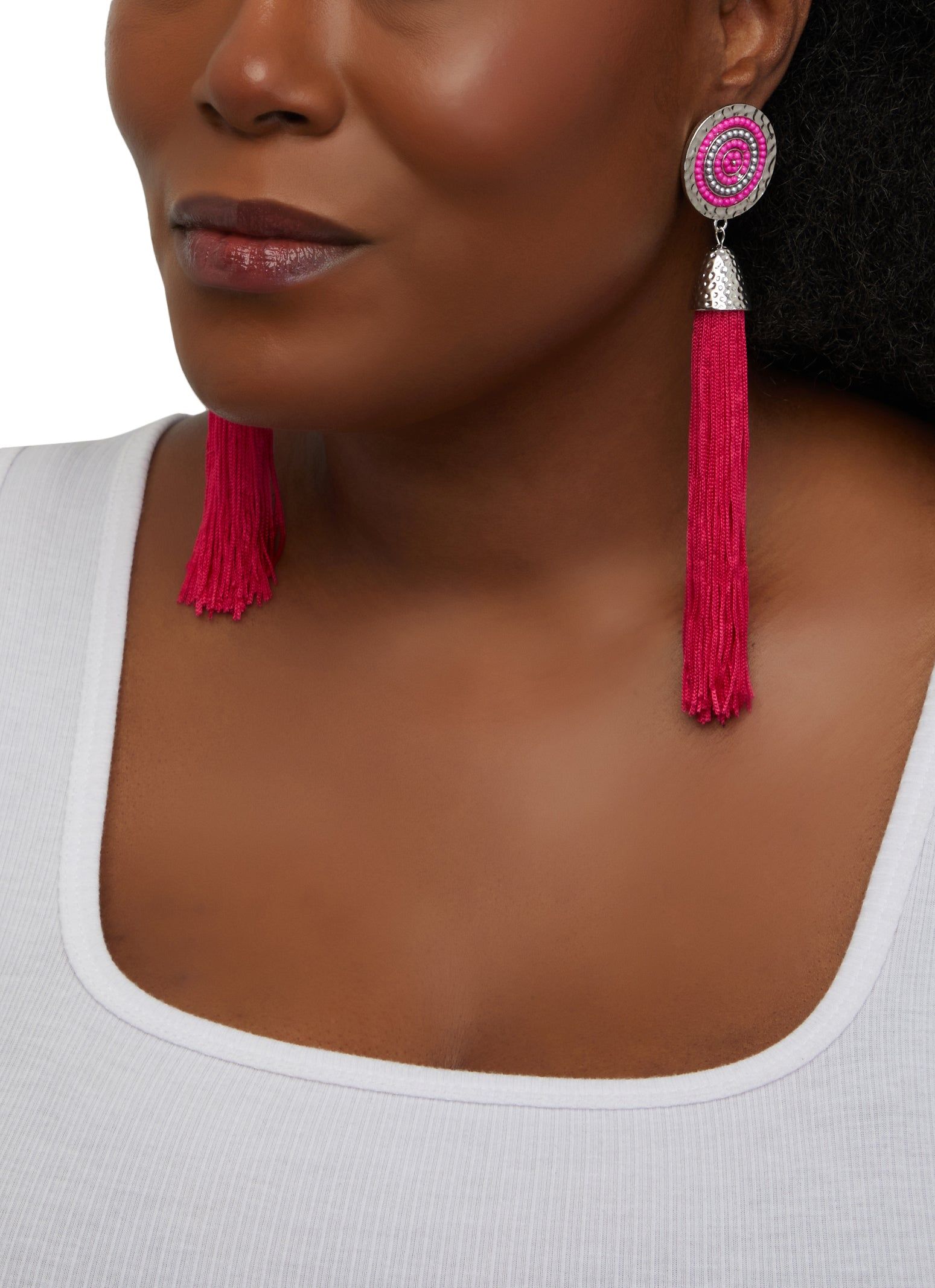 Beaded Tassel Earrings sold by Rainbow