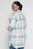 Plaid Button Front Long Shacket sold by Rainbow