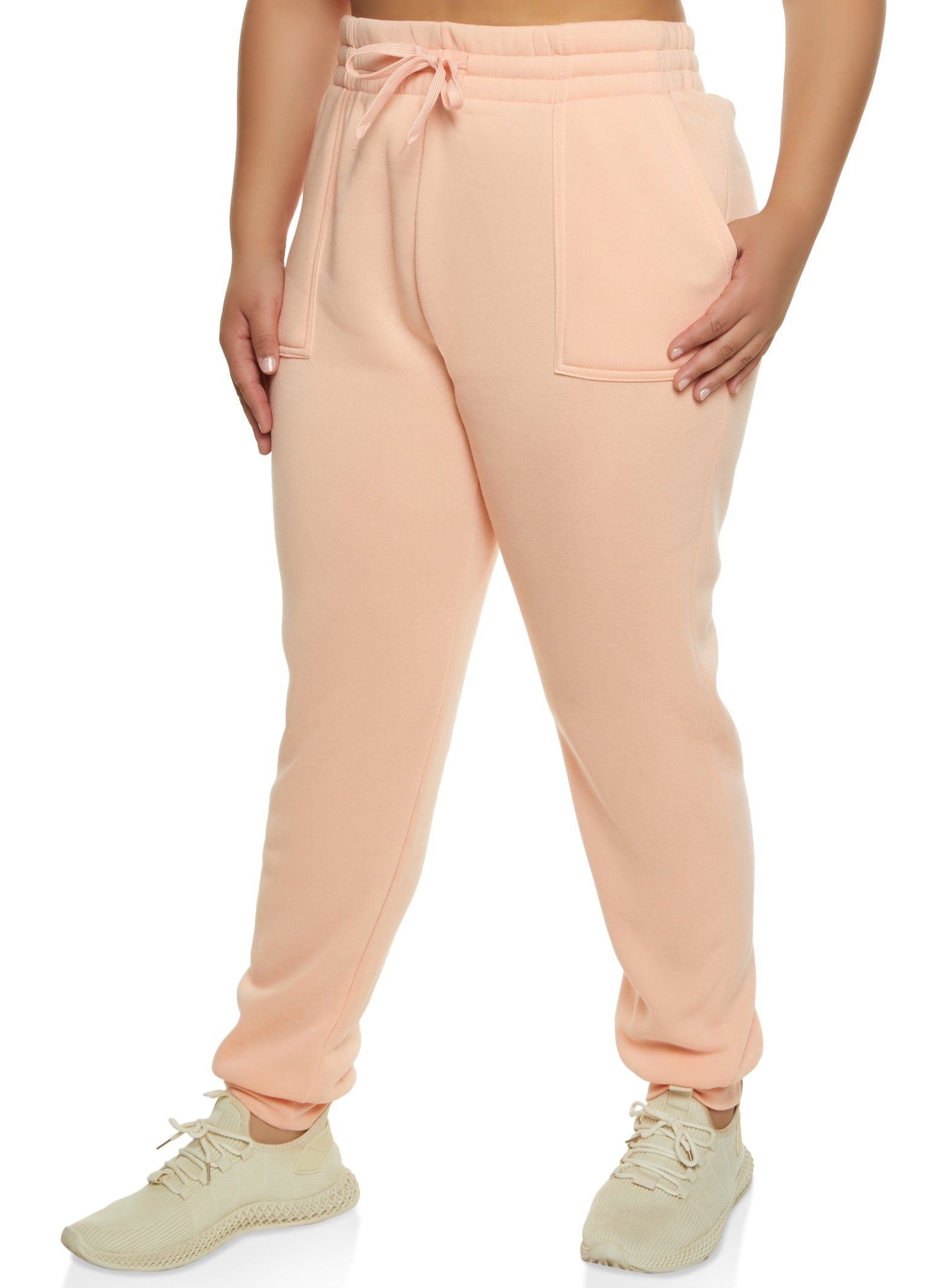 Plus Size Solid Fleece Joggers sold by Rainbow