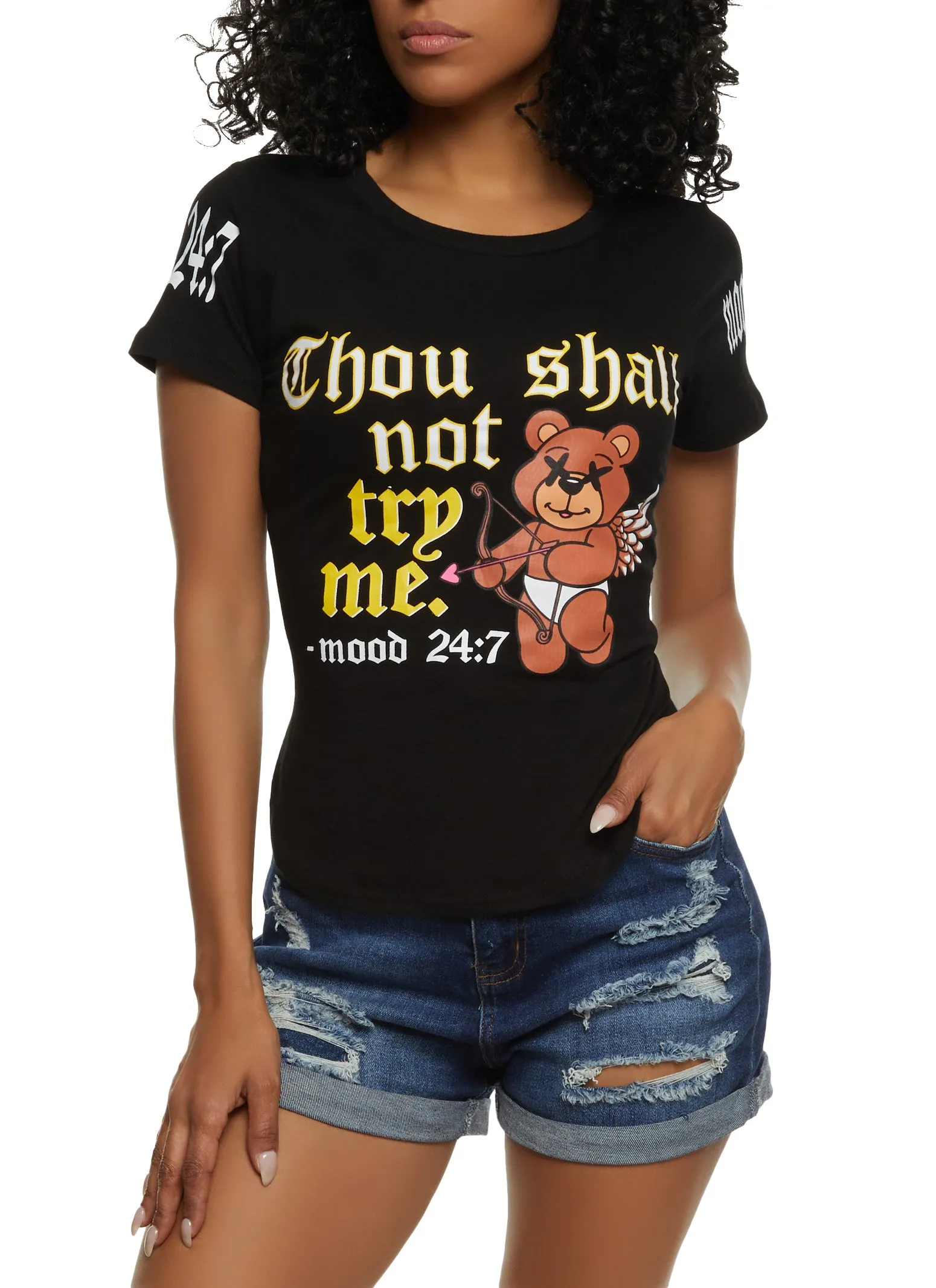 Thou Shall Not Try Me Bear Graphic Tee sold by Rainbow