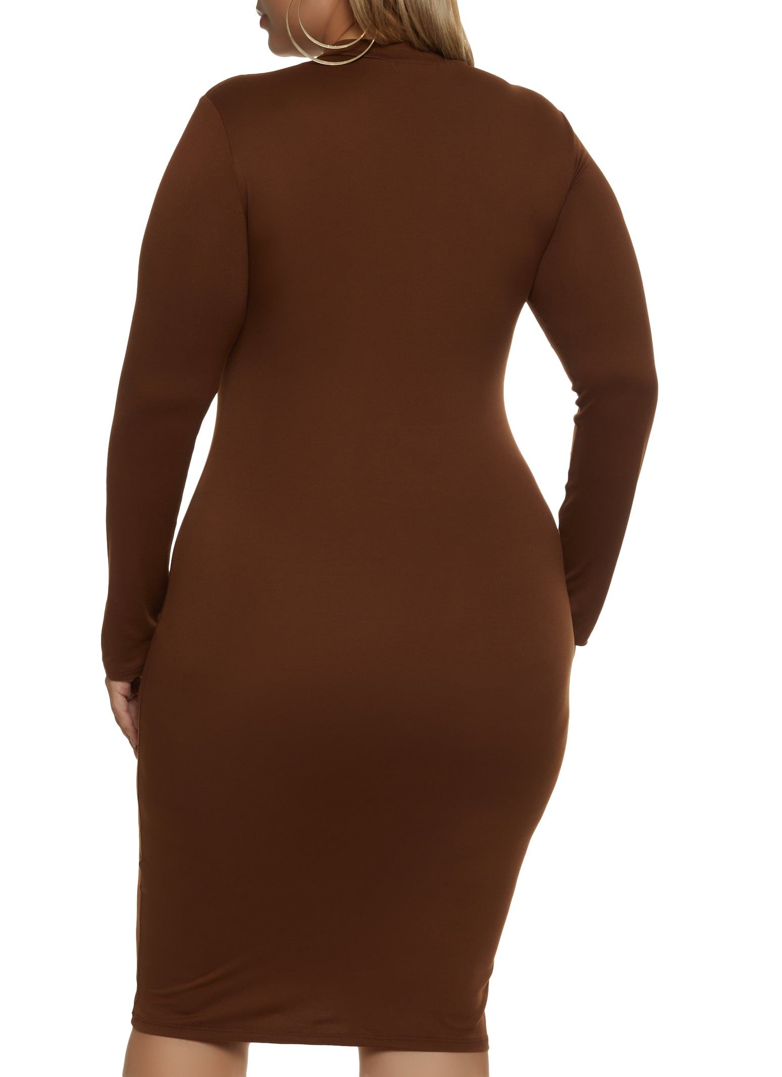 Plus Size Mock Neck Midi Dress sold by Rainbow product image thumbnail 3
