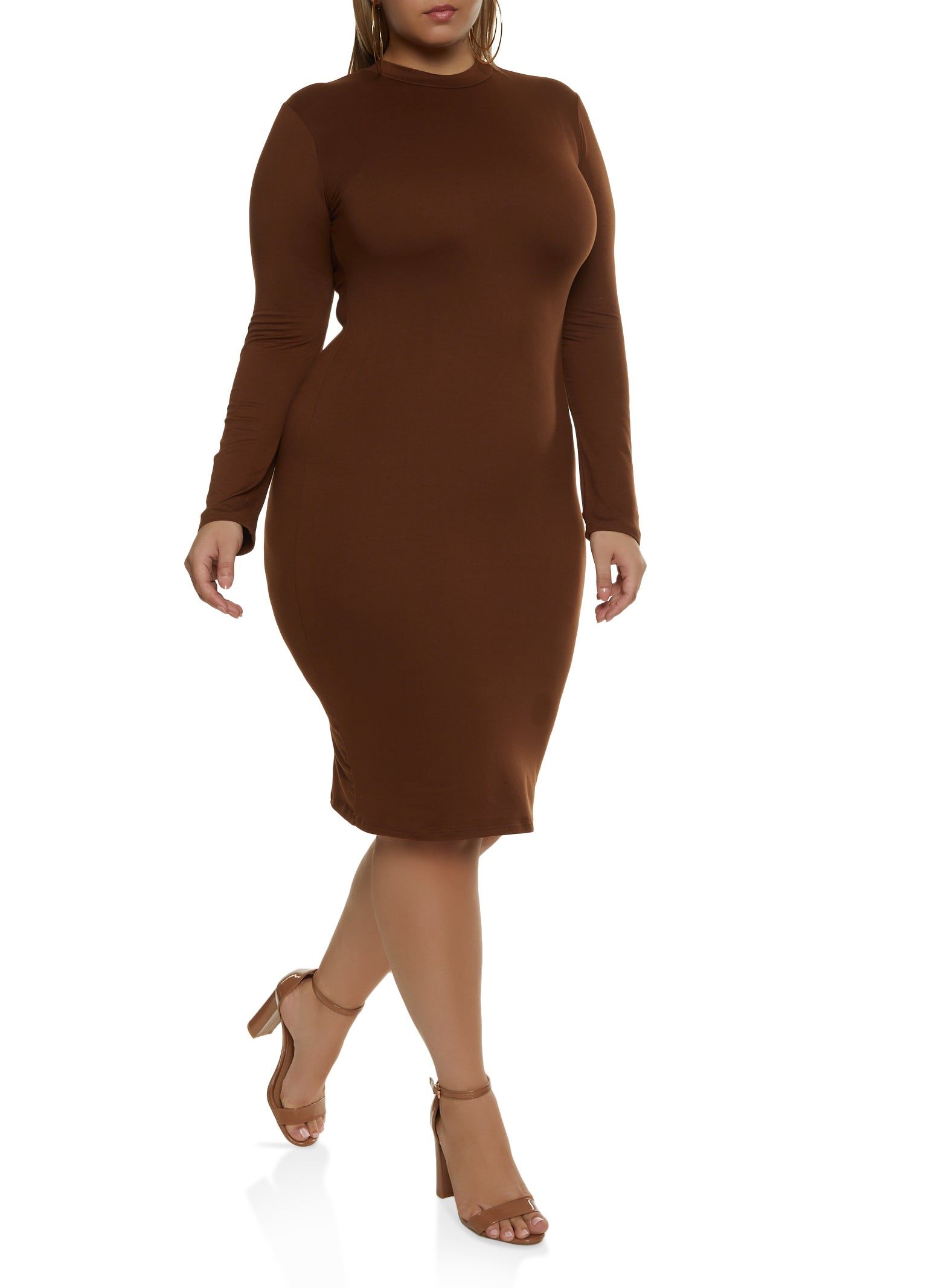 Plus Size Mock Neck Midi Dress sold by Rainbow product image thumbnail 2