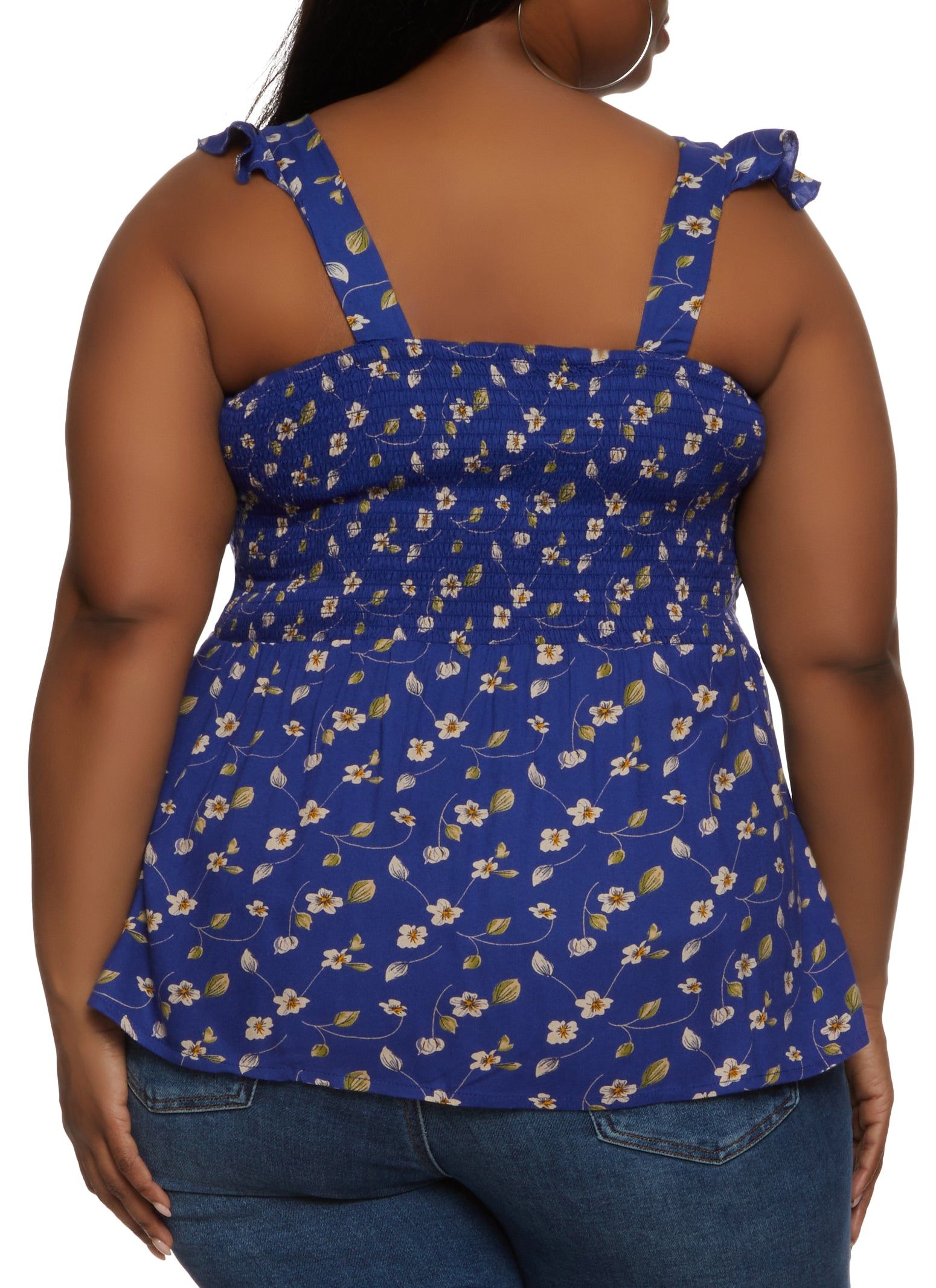 Plus Size Floral Print Smocked Sleeveless Top sold by Rainbow product image thumbnail 2