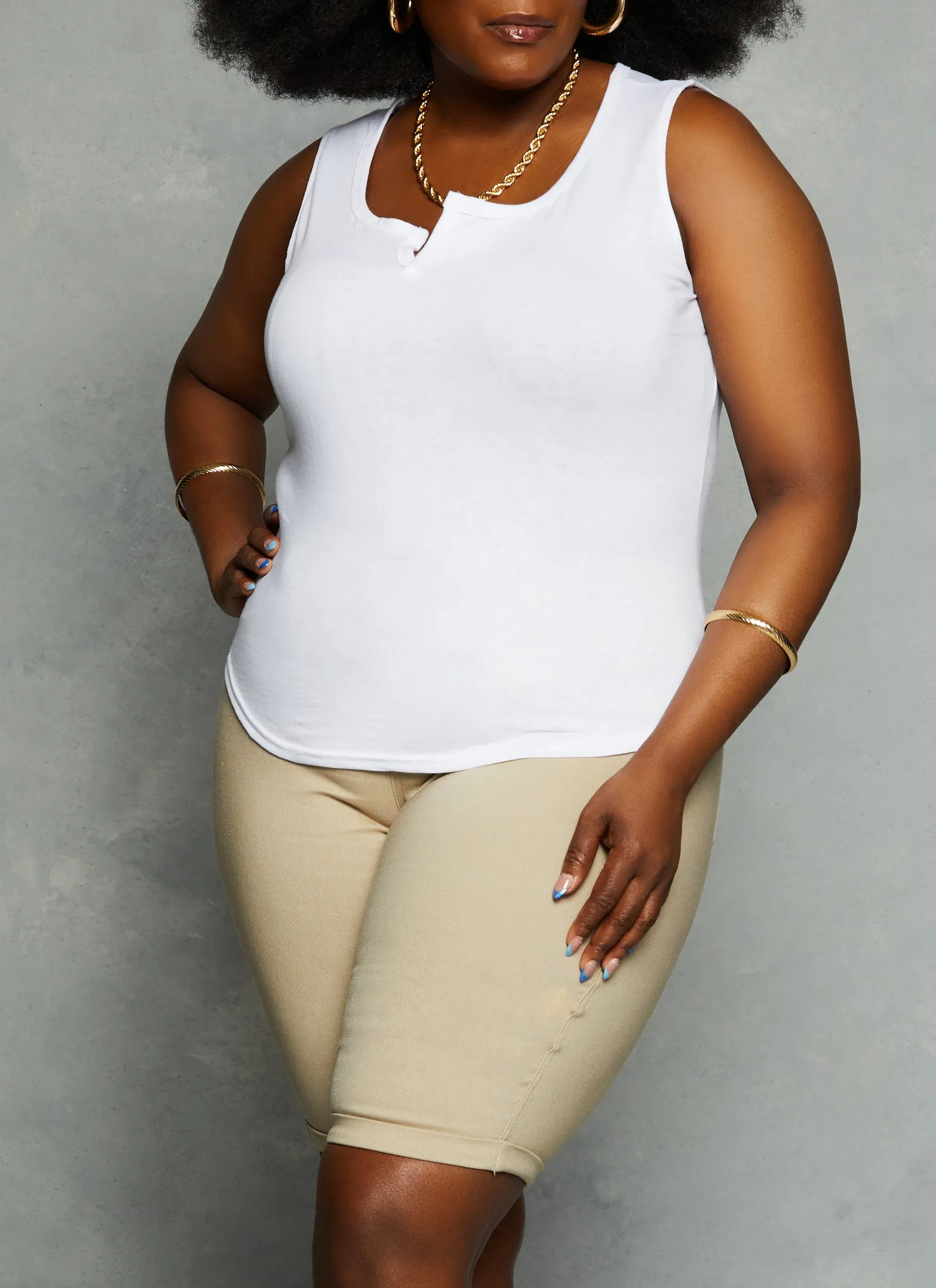 Plus Size Notch Neck Tank Top sold by Rainbow product image thumbnail 2