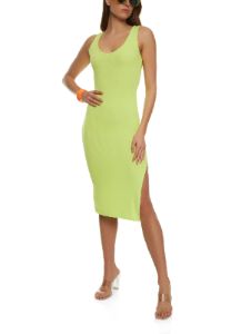 Iris Side Slit Midi Tank Dress sold by Rainbow