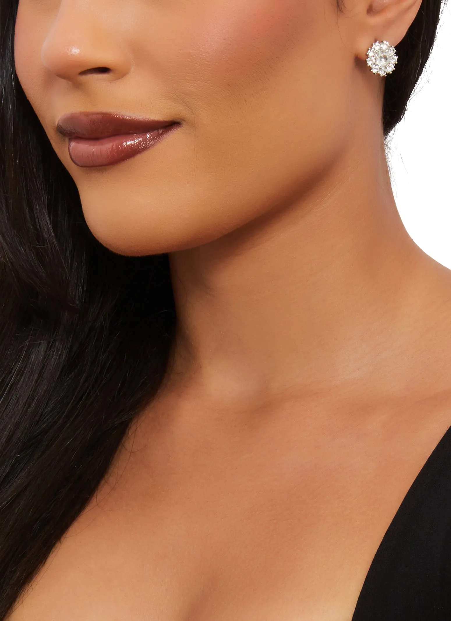 Rhinestone Faux Pearl Shaped Stud Earrings Set of 9 sold by Rainbow product image thumbnail 2