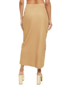 Toggle Drawstring Waist Cargo Maxi Skirt sold by Rainbow