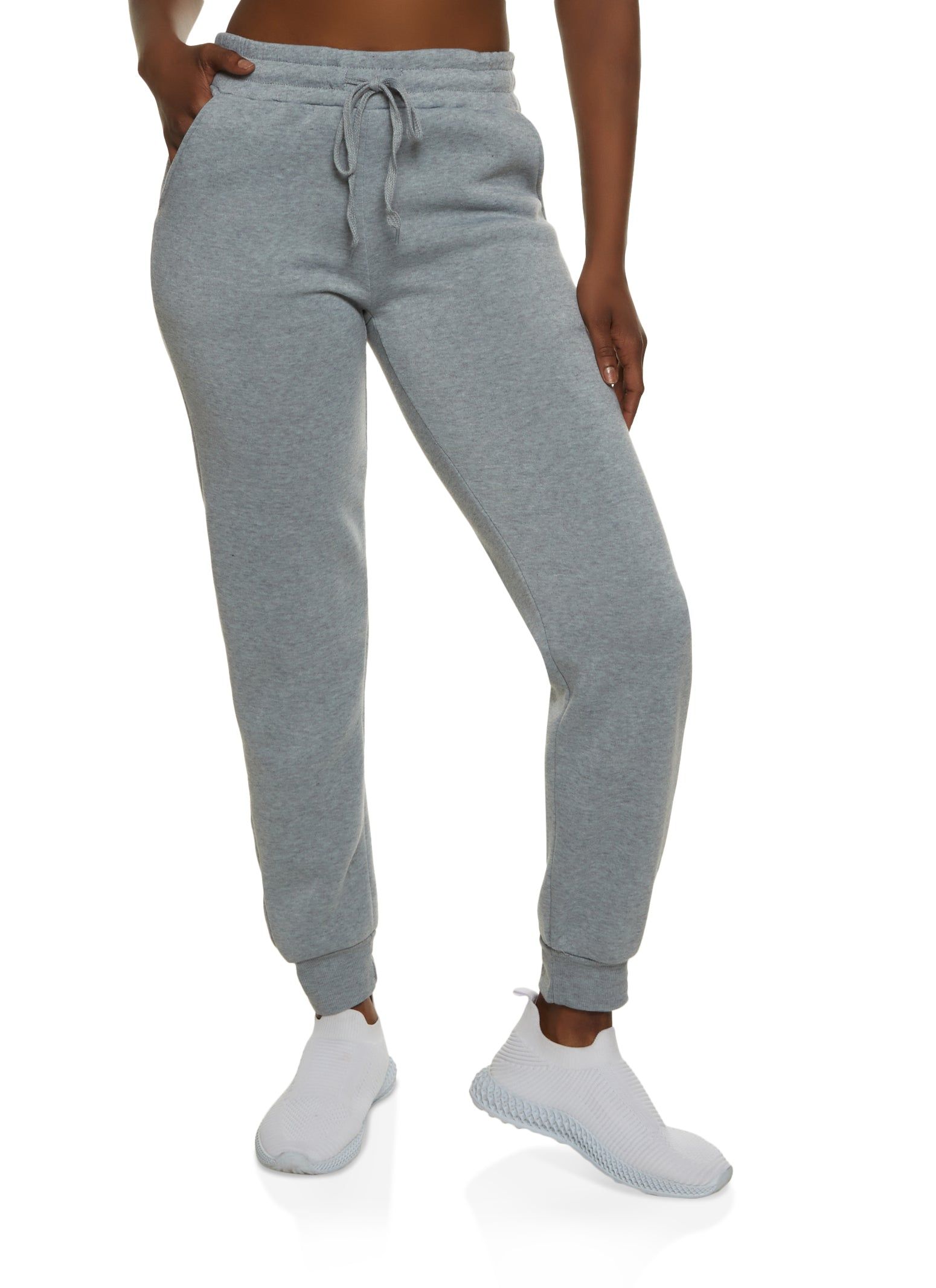 Fleece High Waist Drawstring Joggers sold by Rainbow