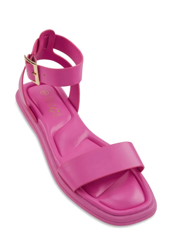 Quilted Sole Ankle Strap Sandals sold by Rainbow