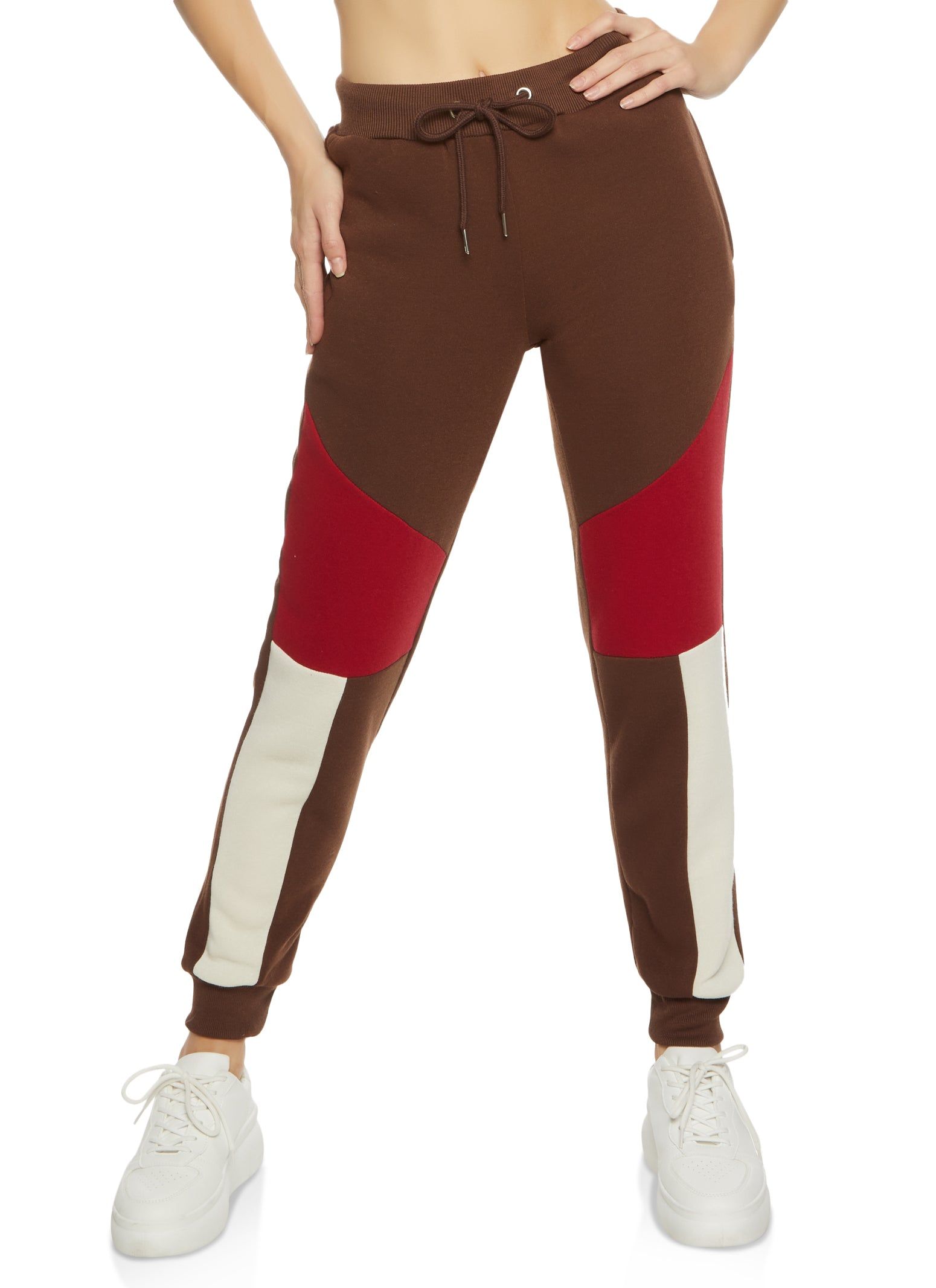 Color Block Drawstring High Waist Joggers sold by Rainbow