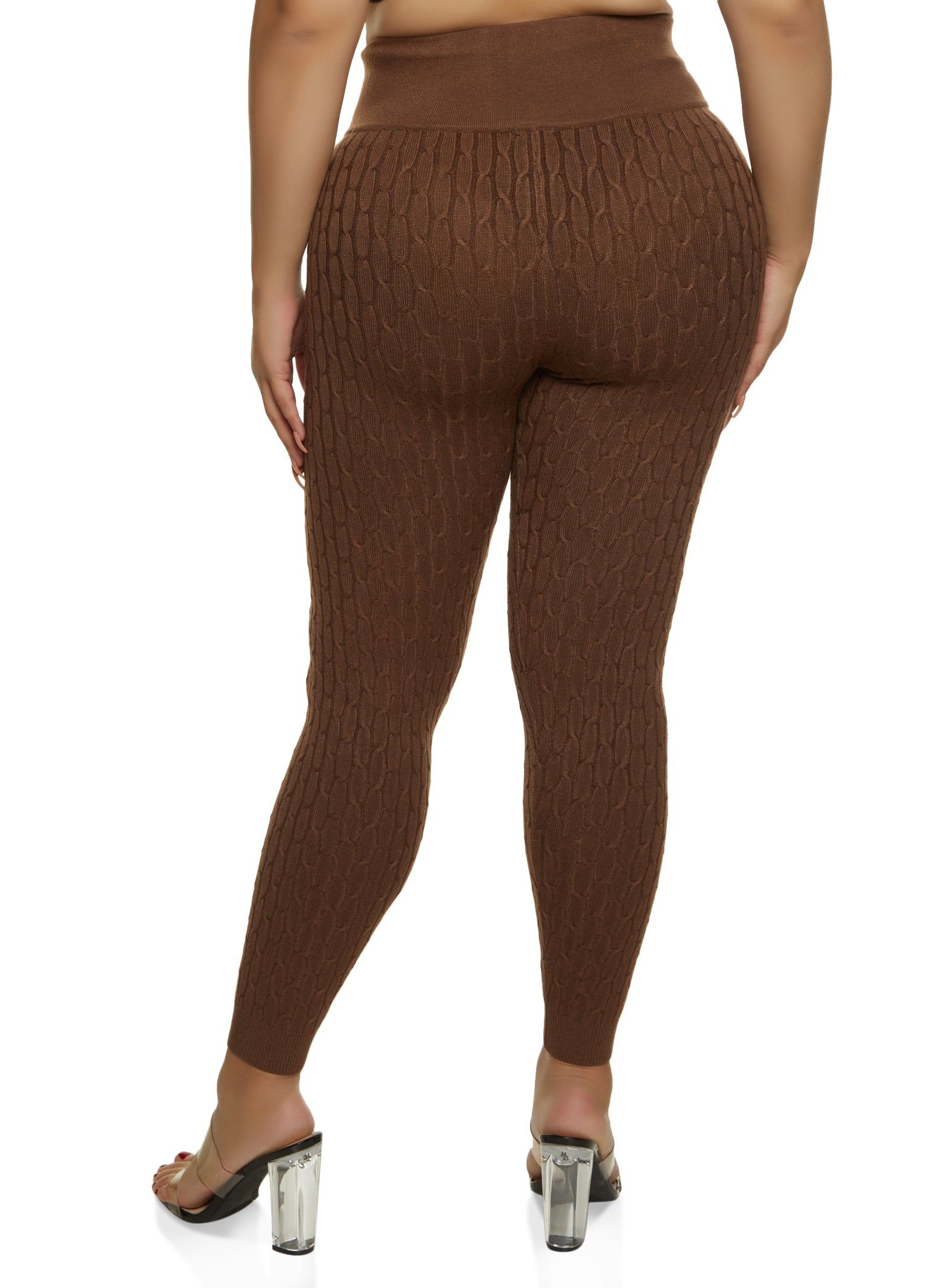 Plus Size Cable Knit High Waisted Leggings sold by Rainbow product image thumbnail 2