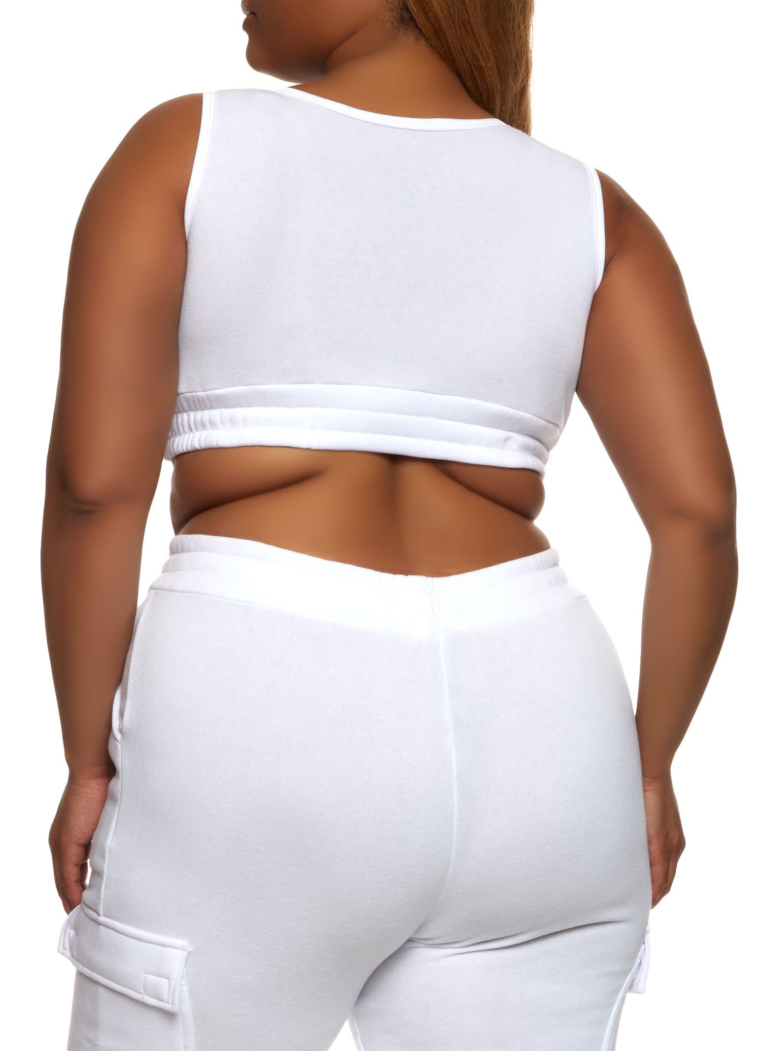 Plus Size Fleece Scoop Neck Cropped Tank Top sold by Rainbow product image thumbnail 3