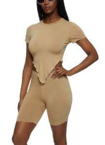 Lettuce Edge Hanky Hem Crop Top sold by Rainbow