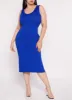 Plus Size Ribbed Knit Side Slit Tank Dress sold by Rainbow