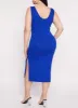 Plus Size Ribbed Knit Side Slit Tank Dress sold by Rainbow