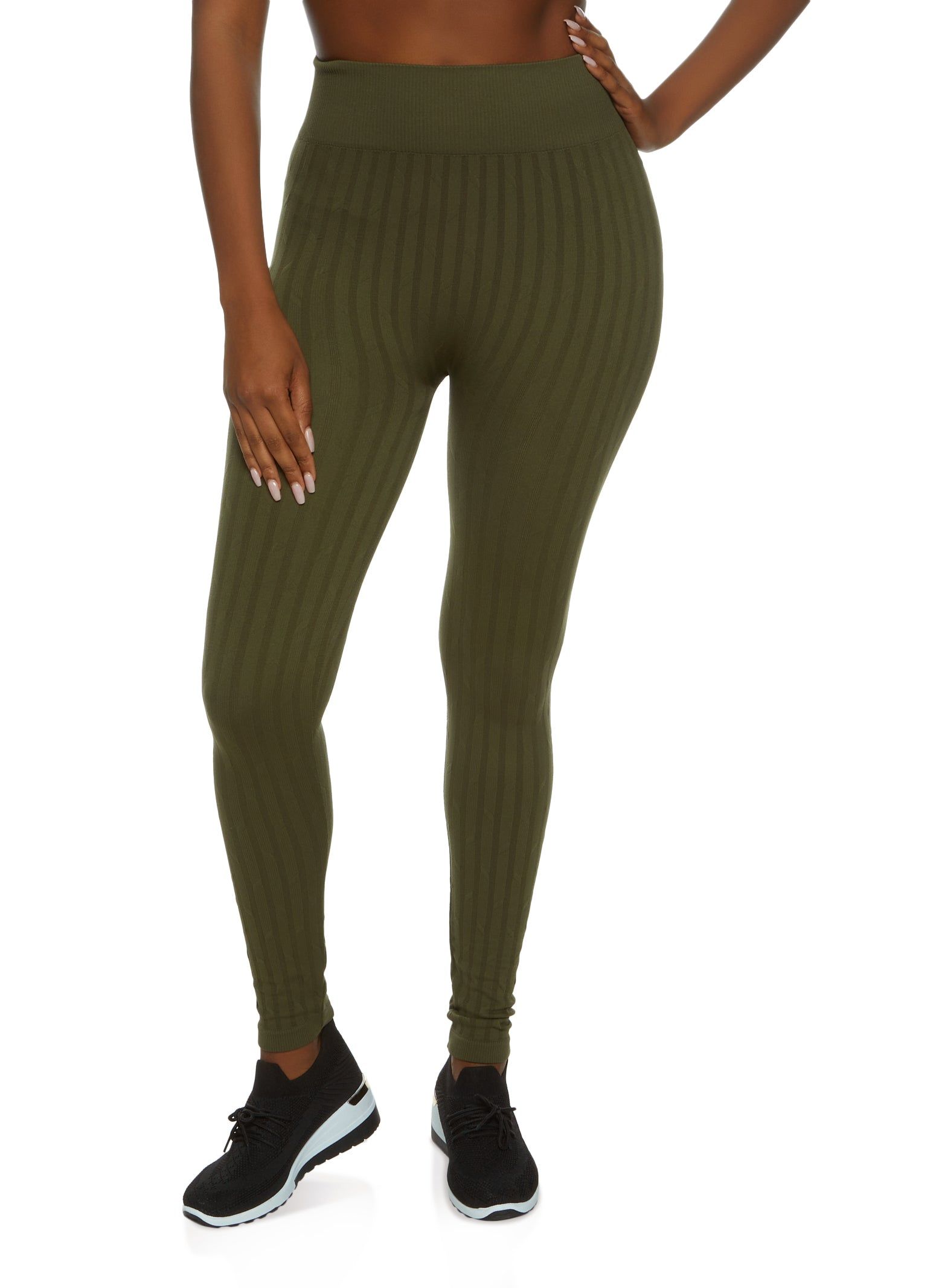 Seamless Ribbed High Waisted Leggings sold by Rainbow