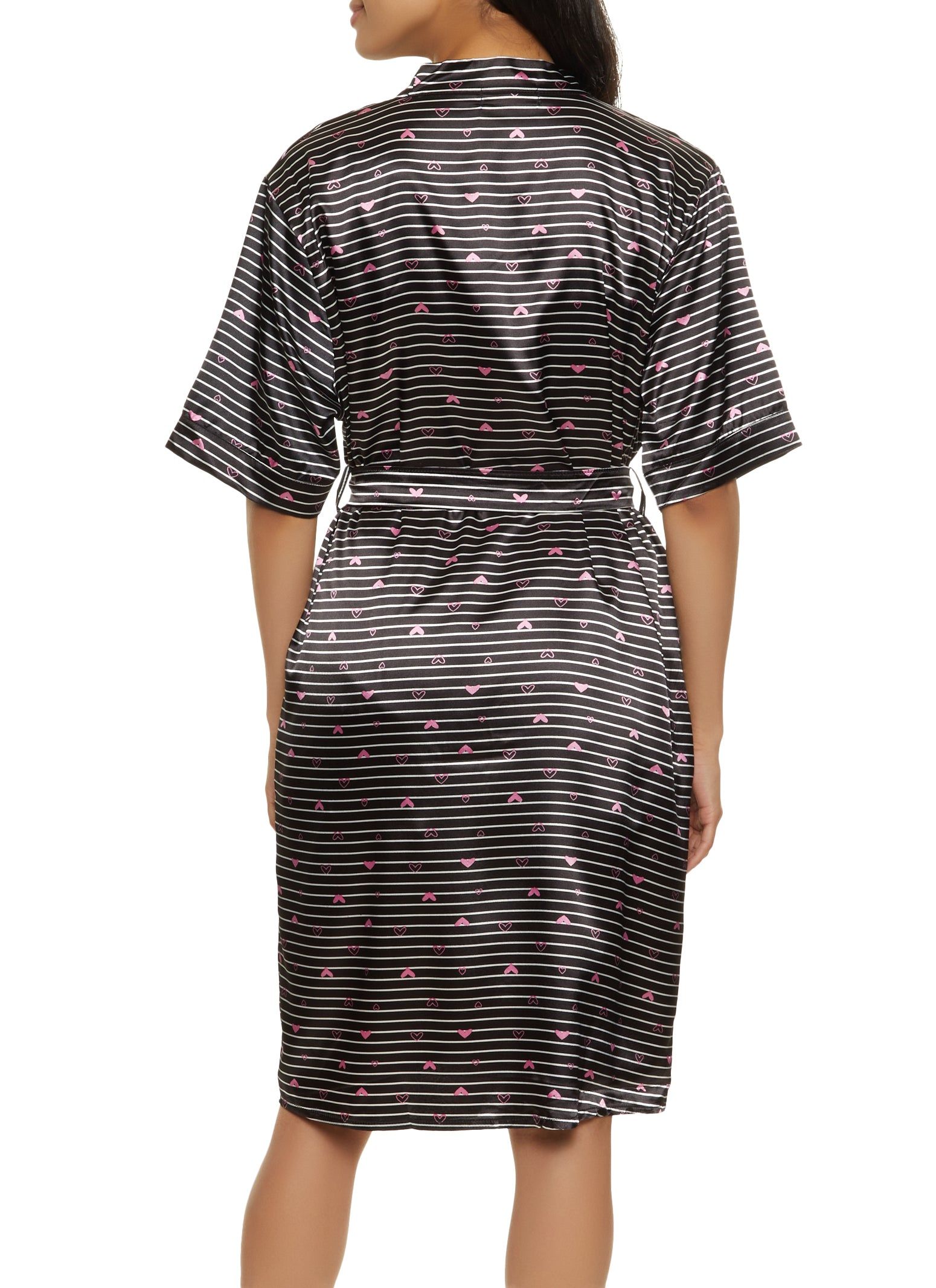 Printed Satin Pajama Cami and Shorts with Robe sold by Rainbow product image thumbnail 2