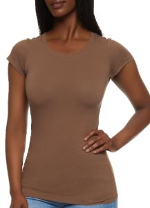Basic Scoop Neck Tee sold by Rainbow