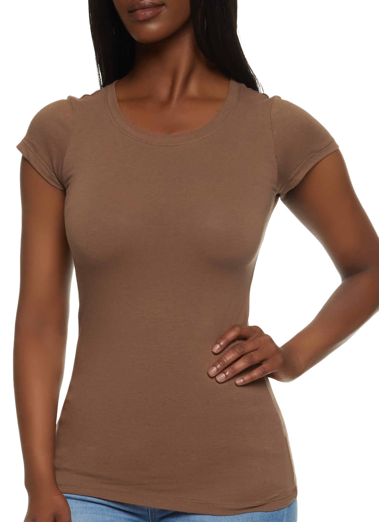 Basic Scoop Neck Tee sold by Rainbow