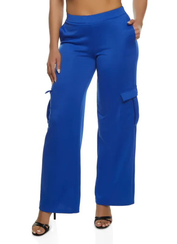 Daisy Contour Stretch Wide Leg Cargo Pants sold by Rainbow