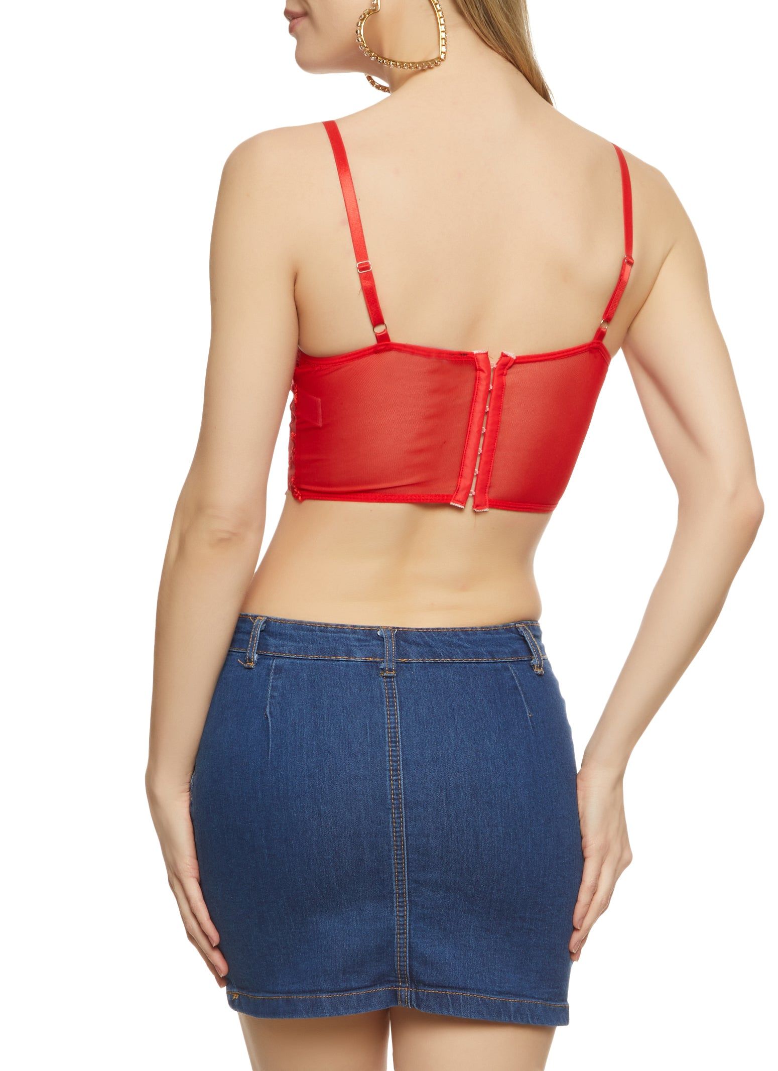 Rose Embroidered Corset Crop Top sold by Rainbow product image thumbnail 2