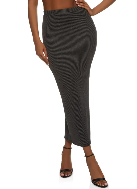 Ribbed High Waist Maxi Skirt sold by Rainbow