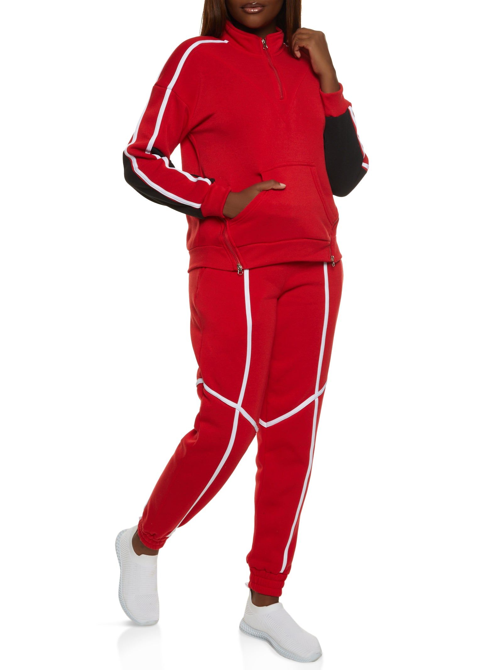 Color Blocked Sleeve Half Zip Sweatshirt sold by Rainbow product image thumbnail 2