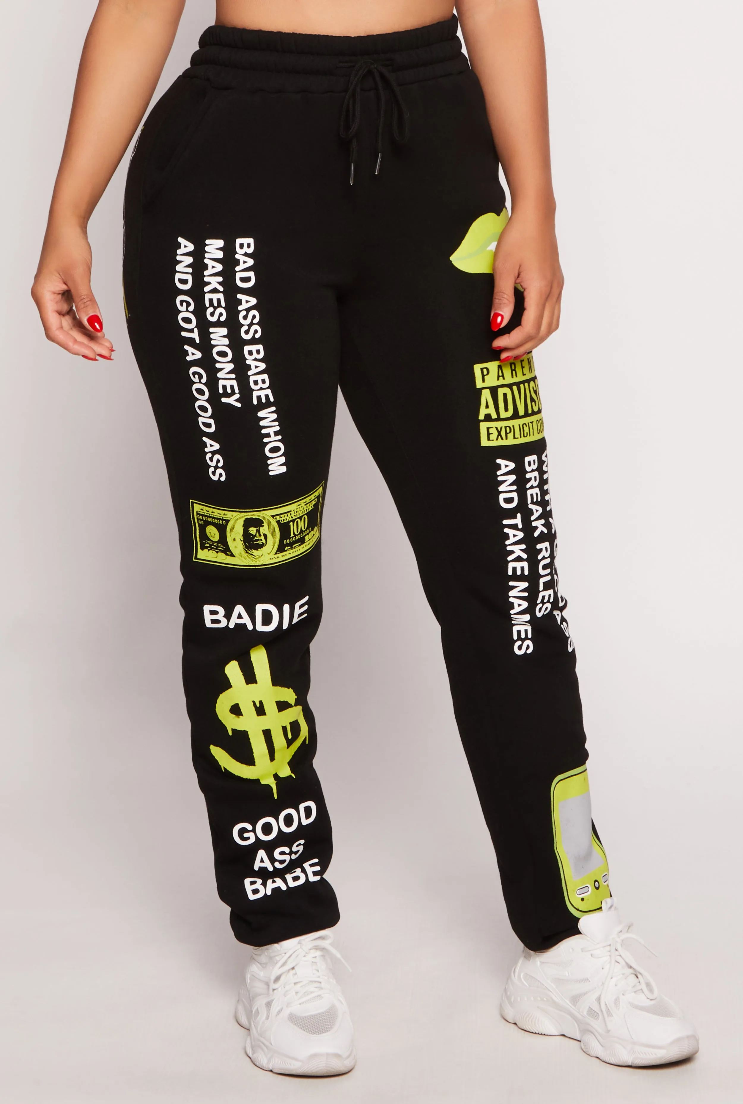 Graffiti Graphic Fleece Lined Sweatpants sold by Rainbow product image thumbnail 2