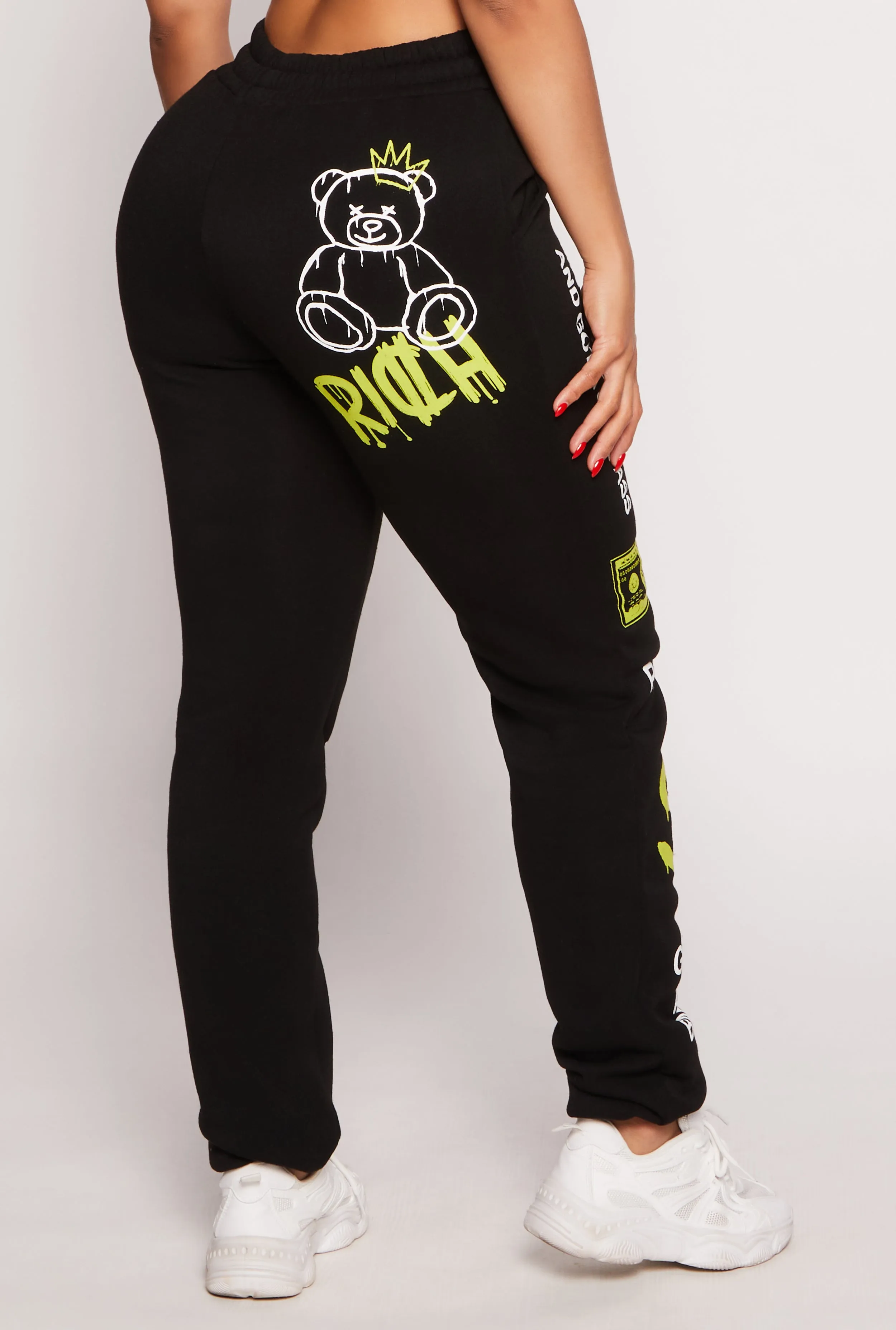 Graffiti Graphic Fleece Lined Sweatpants sold by Rainbow product image thumbnail 3