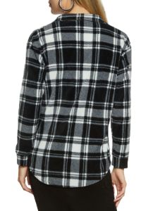 Fleece Plaid Button Down Shacket sold by Rainbow
