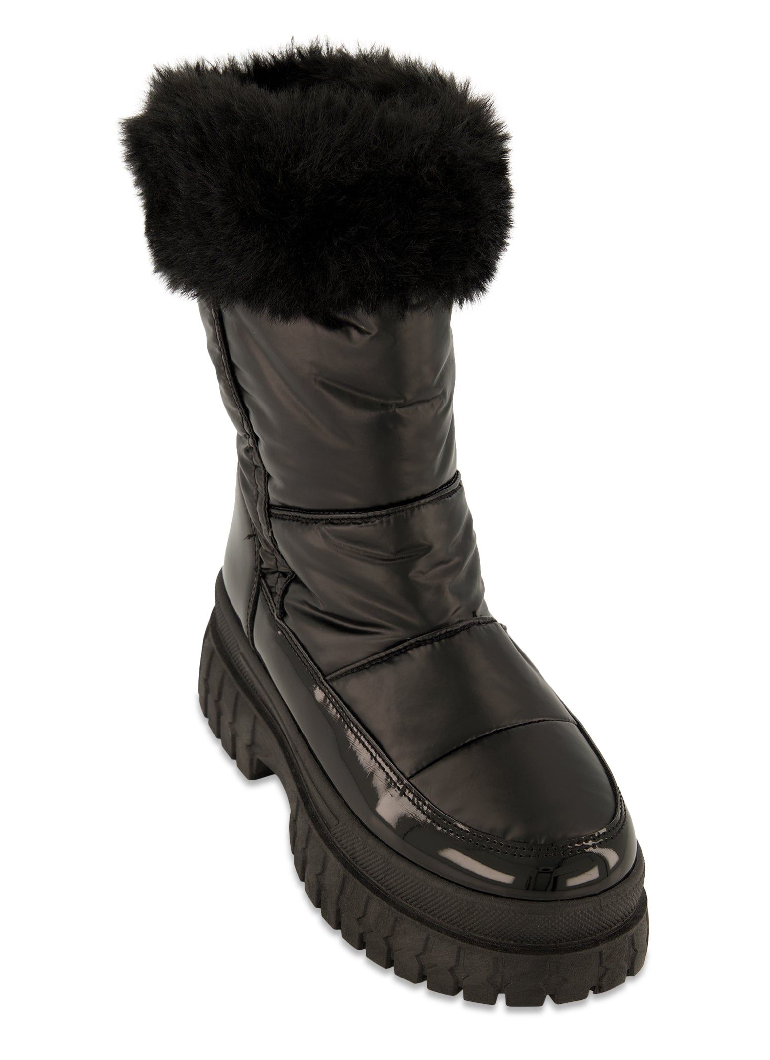 Faux Fur Side Zip Platform Snow Boots sold by Rainbow