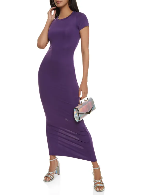Daisy Solid Crew Neck Maxi Dress sold by Rainbow