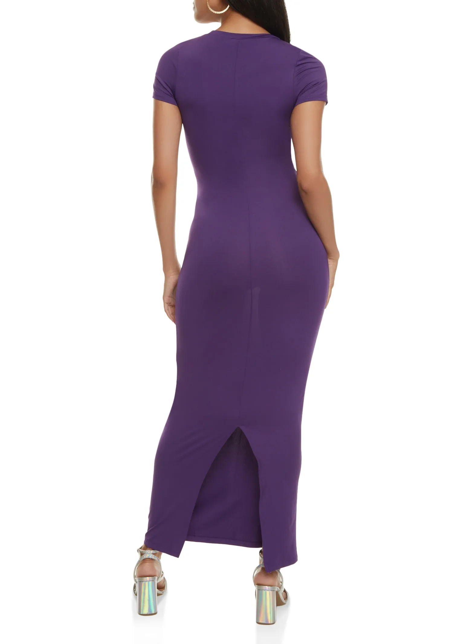 Daisy Solid Crew Neck Maxi Dress sold by Rainbow product image thumbnail 3