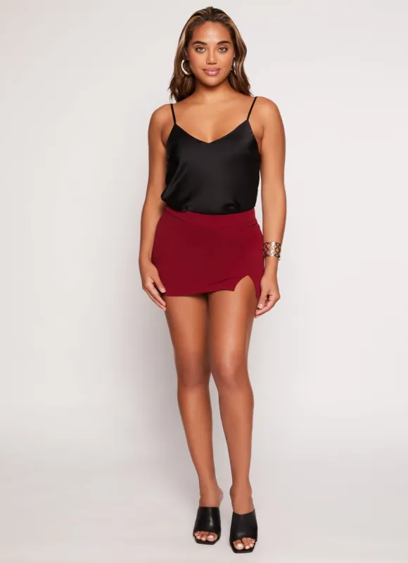 Crepe Knit Side Slit Skort sold by Rainbow