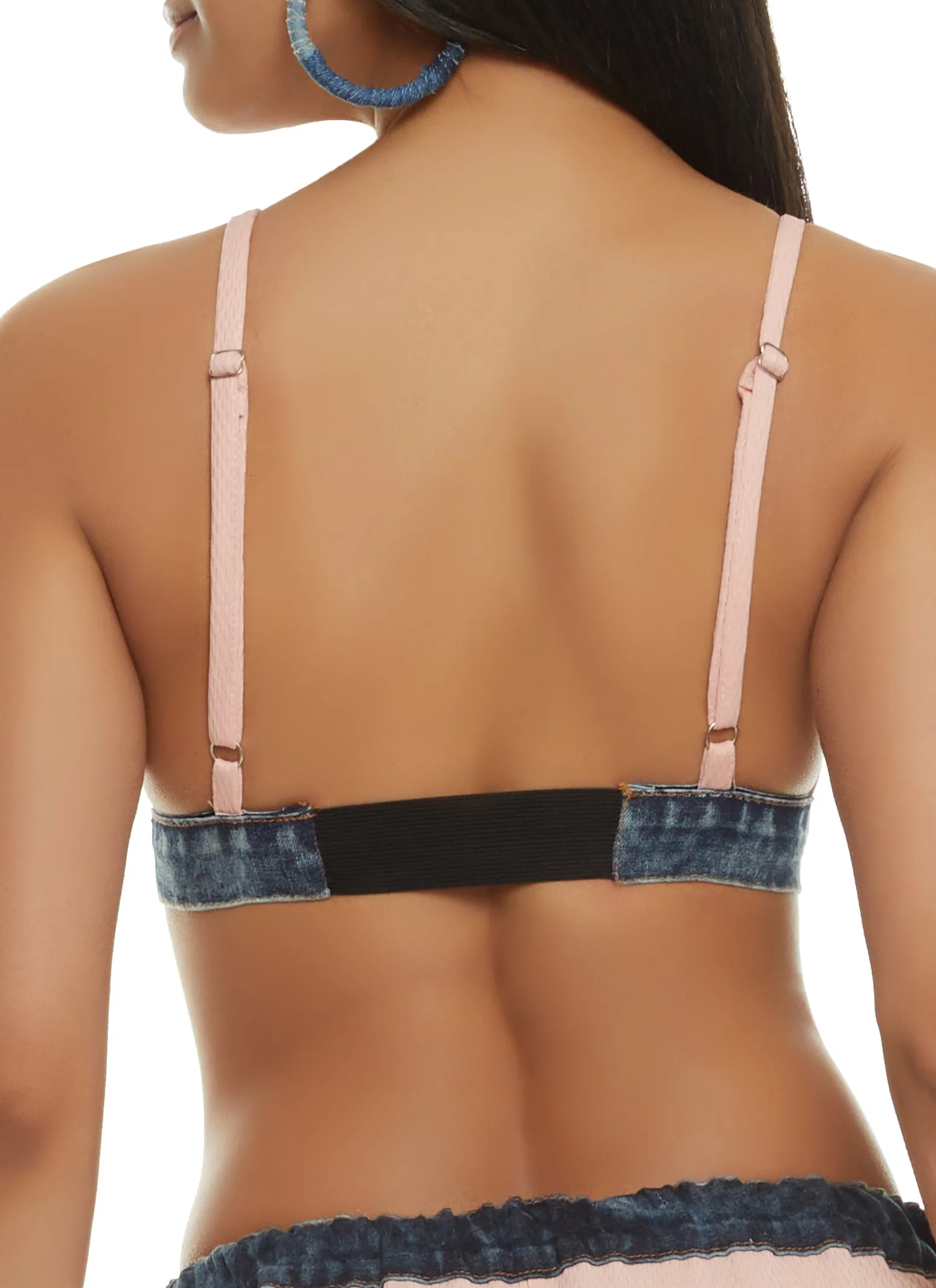 80 Denim Trim Jersey Mesh Bralette sold by Rainbow product image thumbnail 3