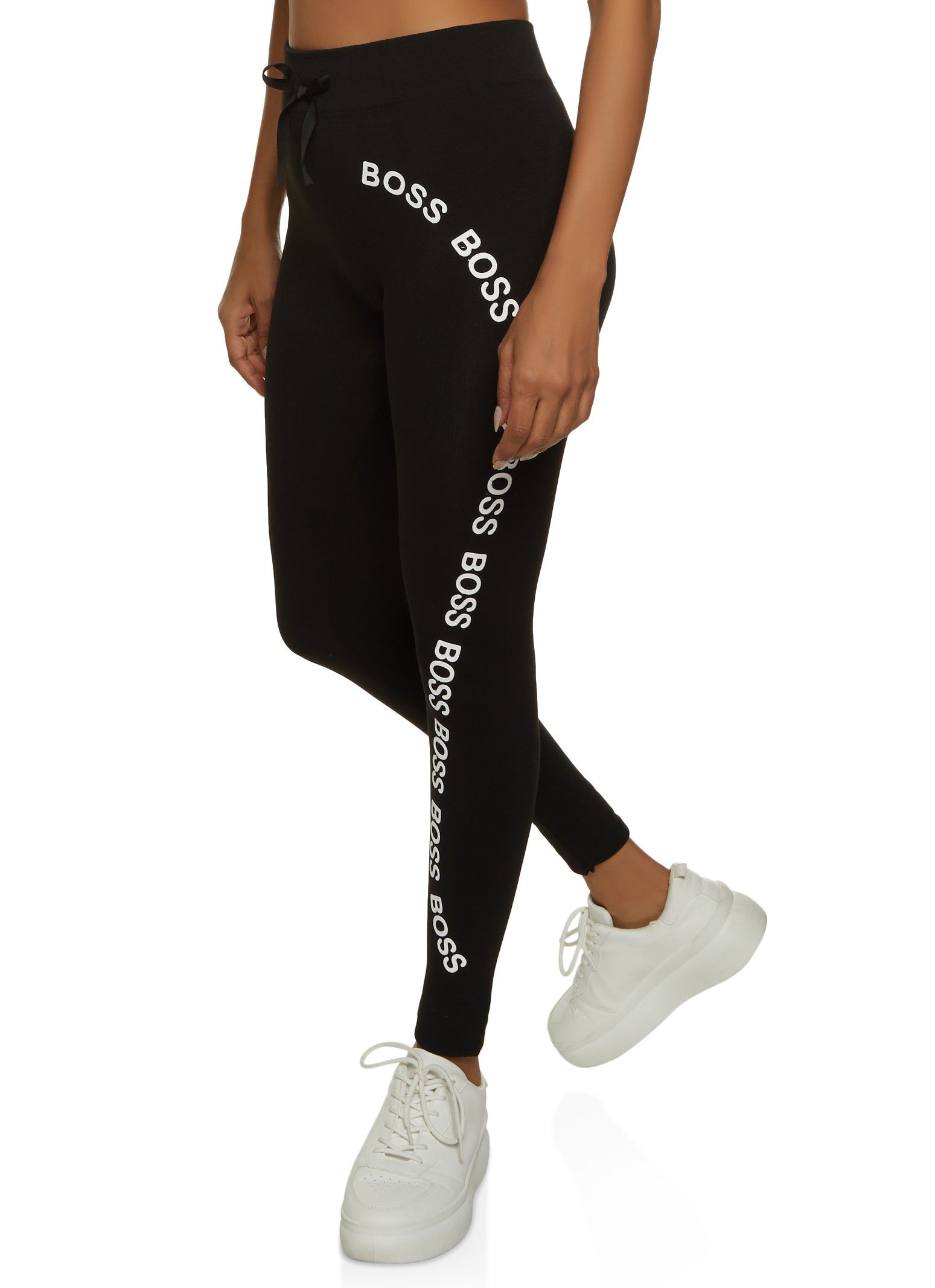 Fleece Boss Graphic Leggings sold by Rainbow