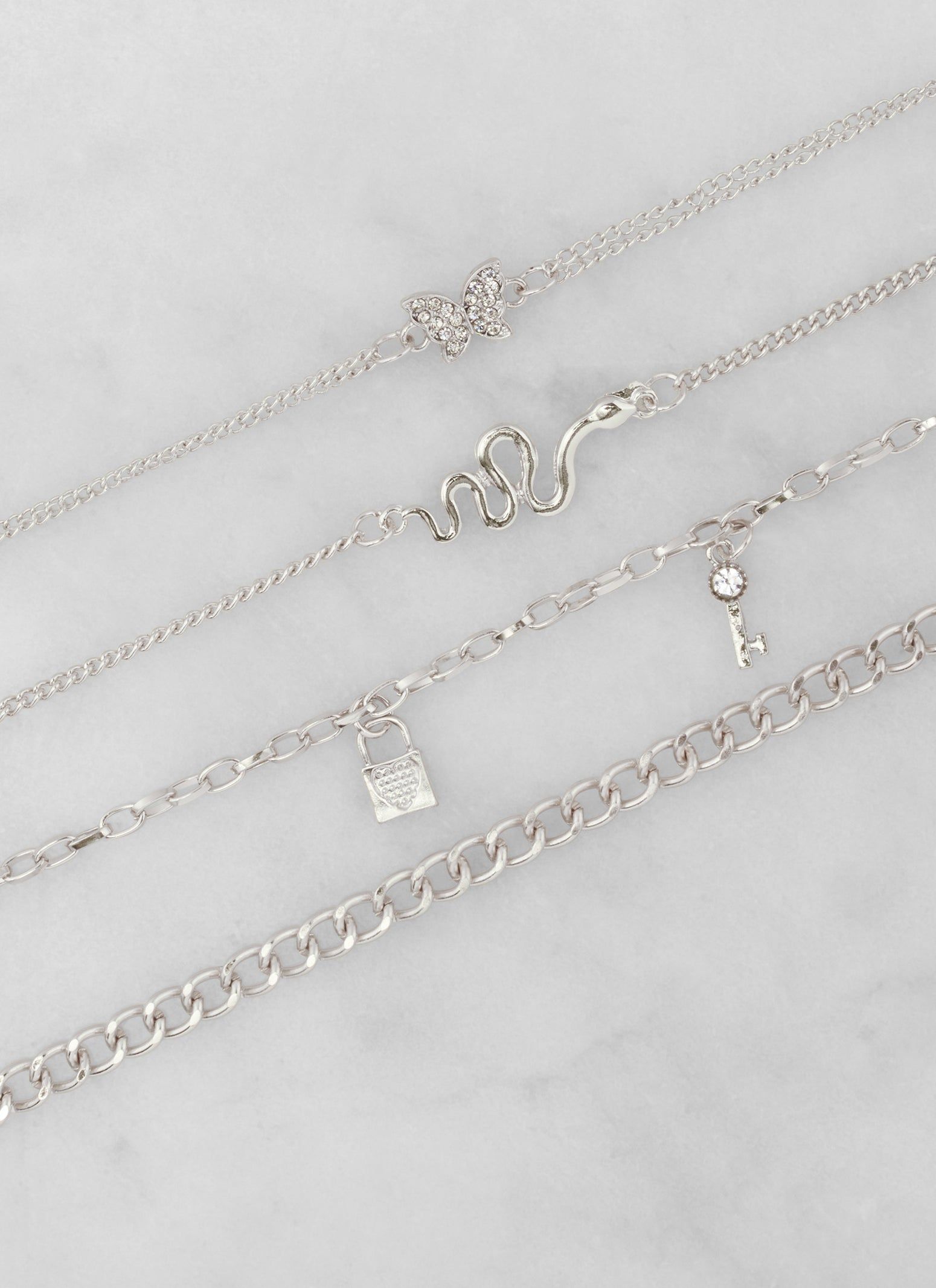 Cubic Zirconia Multi Charm Anklets Set of 4 sold by Rainbow product image thumbnail 2