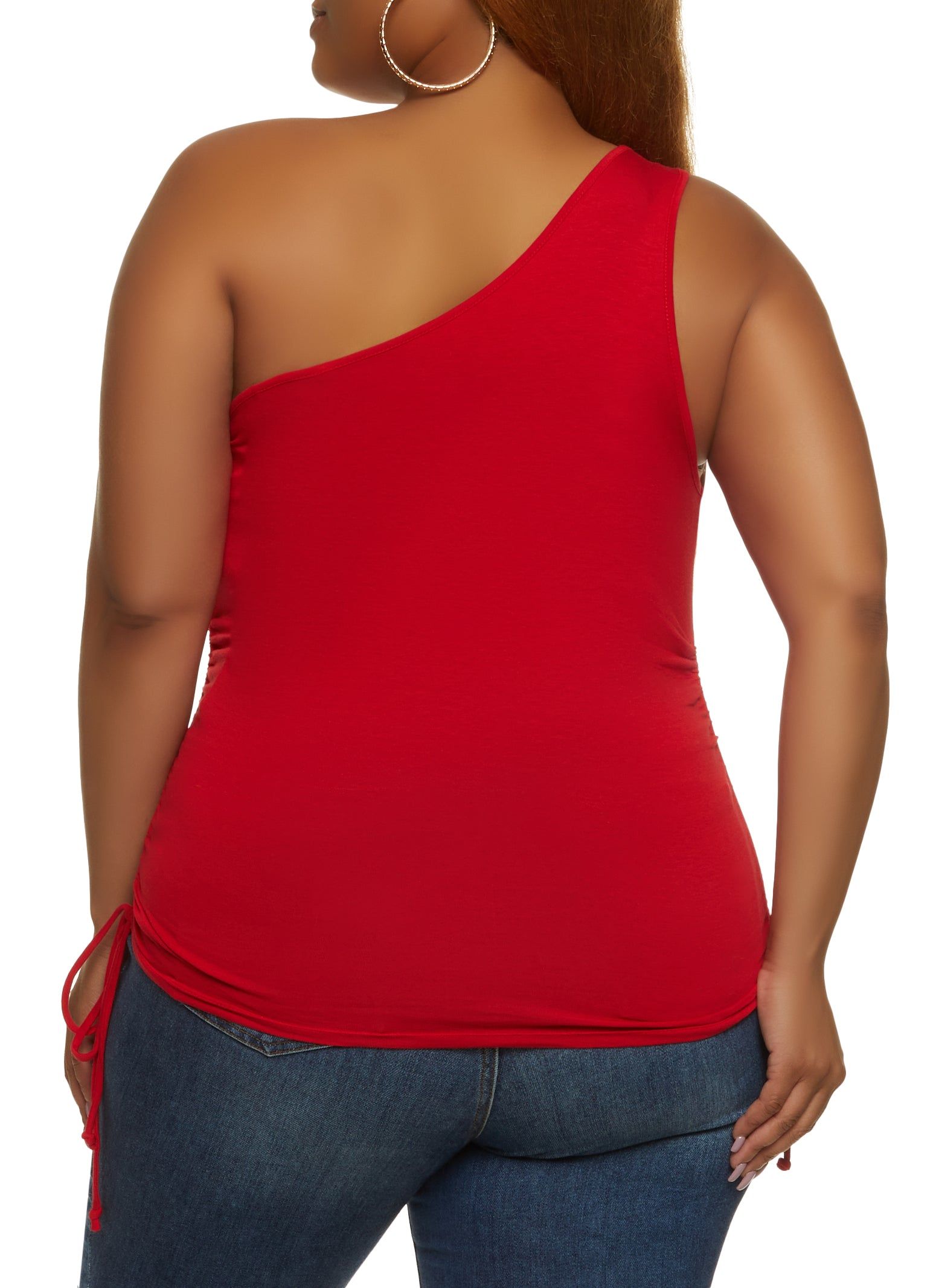 Plus Size One Shoulder Ruched Side Top sold by Rainbow product image thumbnail 2