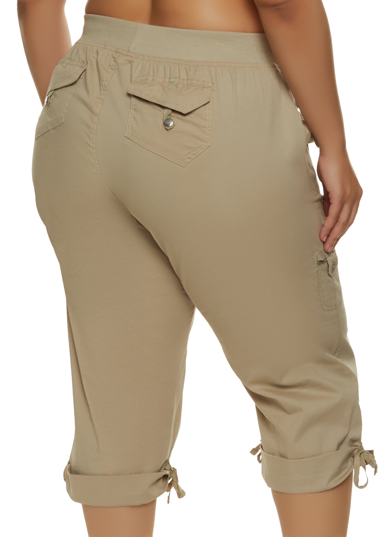 Plus Size Poplin Cuffed Capri Pants sold by Rainbow product image thumbnail 2